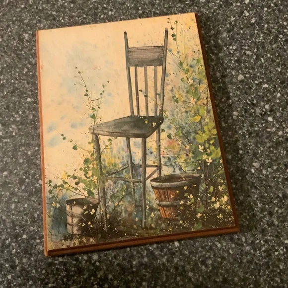 Wooden Plaques Vintage Set of 5 Country Look - Picture 7 of 8